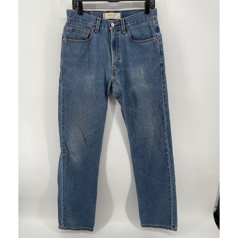 Levi's 505 Regular Fit Jeans Mens 31x34 Blue Denim Straight Leg Medium Wash